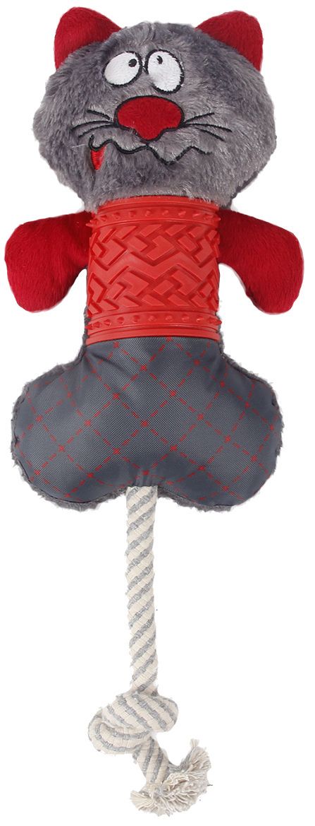 Pet Life ® 'All-in-Fun' Nylon and Rope Squeaking Rubber Rope and Plush Dog Toy