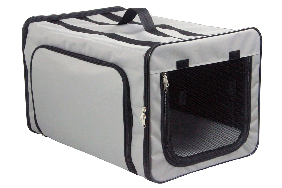 Pet Life ® Capacious Expandable Folding Dog Crate & Carrier