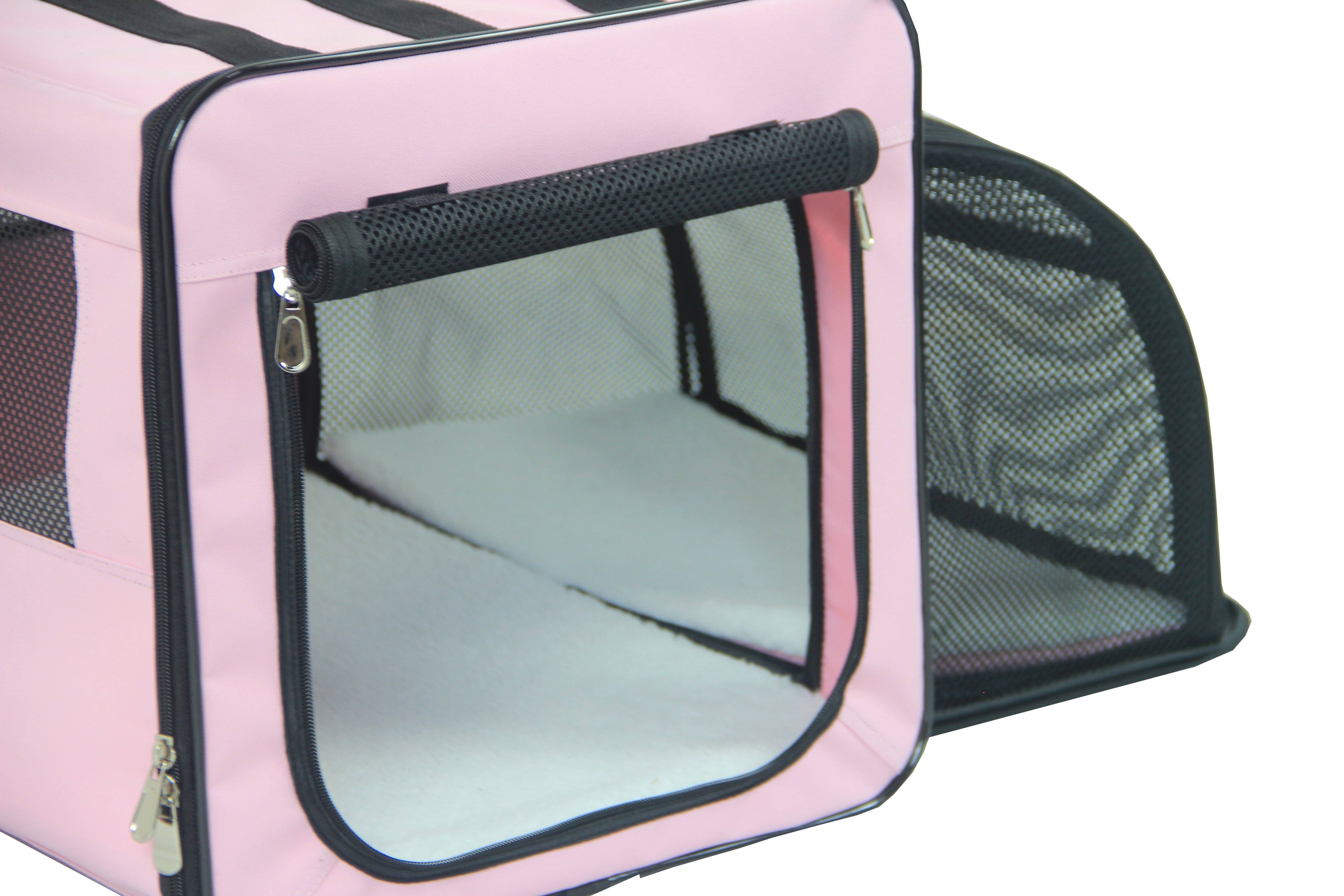Pet Life ® Capacious Expandable Folding Dog Crate & Carrier