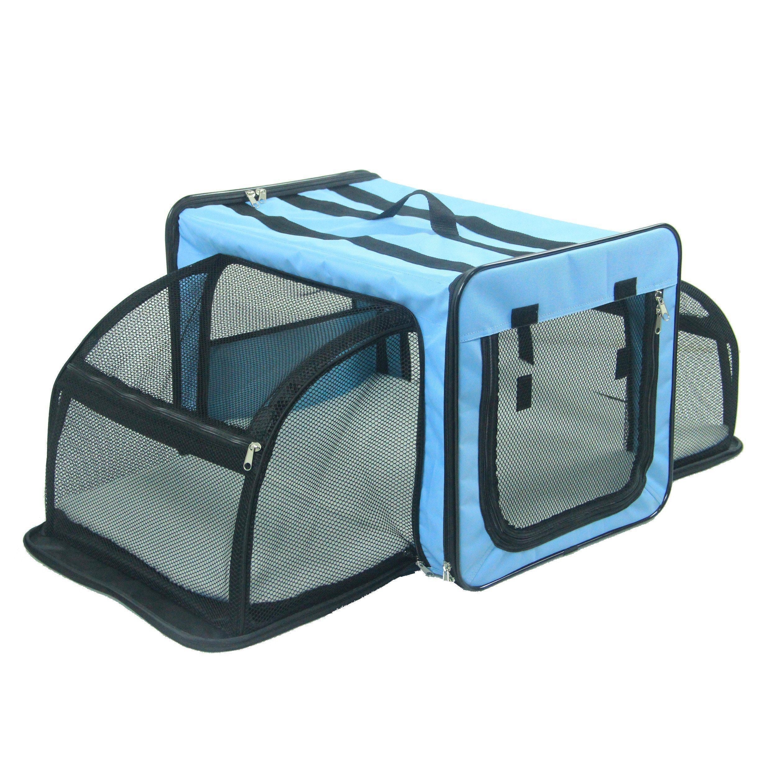 Pet Life ® Capacious Expandable Folding Dog Crate & Carrier