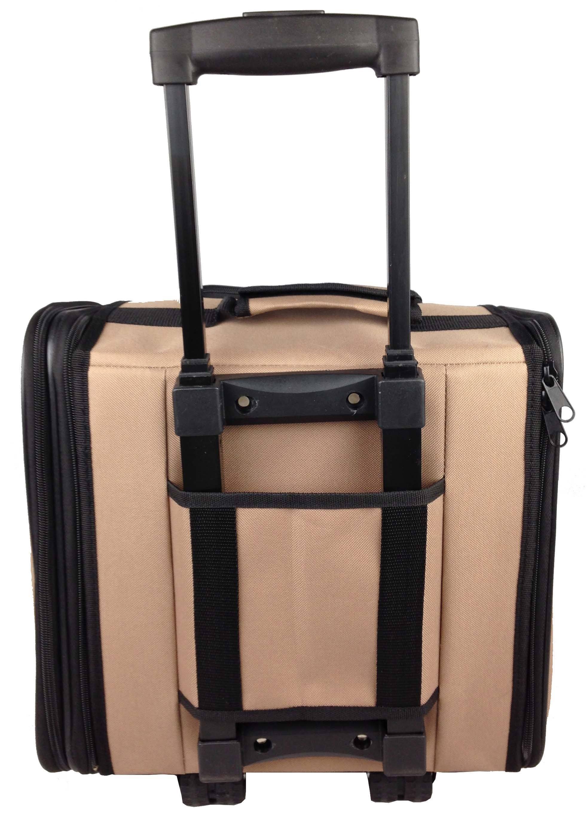 Pet Life ® 'Pawdon Me '  Wheeled Airline Approved Travel Collapsible Pet Dog Carrier