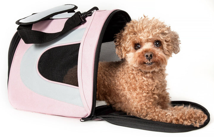 Pet Life ® Sporty Mesh Airline Approved Zippered Folding Collapsible Travel Pet Dog Carrier
